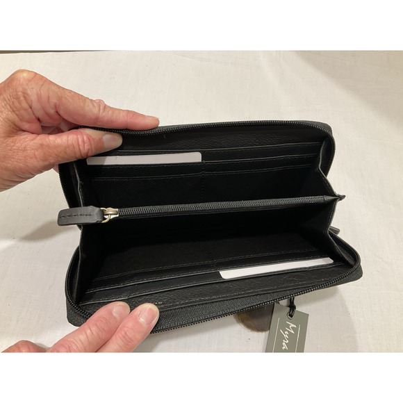 Ladies Woven Fabric Camo Blue Myra Wallet S- 5872 Western Style Zippered - Picture 4 of 4